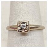 14K White Gold Vintage Diamond Ring