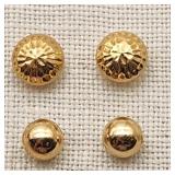 14K Gold Ball Type Pierced Earrings (2 pr)