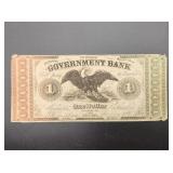 Nov 15 1862 $1 Government Bank Note D.C.
