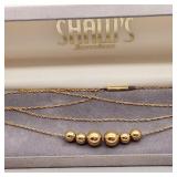 14K Gold 30' Necklace w/ Beads