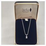 14K White Gold Necklace w/ Diamond Pendant