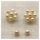 14K Gold Pearls Earrings (2 pr)