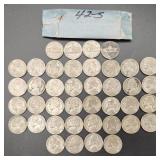 1942-S Wartime Silver Nickels (40)