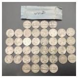1944-D Wartime Silver Nickels (40)