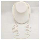 14K Gold 56' Long Serpentine Link Necklace