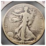 1919 Walking Liberty Silver Half Dollar F