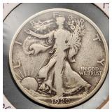 1920-D Walking Liberty Silver Half Dollar VG+