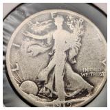 1919-S Walking Liberty Silver Half Dollar VG+