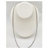 14K White Gold Heavy Rope Necklace 28'