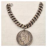 190? Bolivar 25 Gram 900 Silver Coin on Bracelet