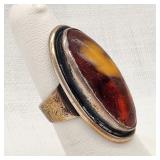 Modernist 1950s Frydensberg Amber Ring