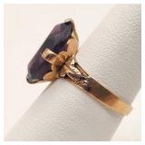 14K Rose Gold Vintage Ring Amethyst
