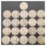 Assorted Date Franklin Silver Half Dollars (21)