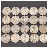 Assorted Date Walking Liberty Silver Half Dollars
