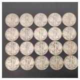 Assorted Date Walking Liberty Silver Half Dollars