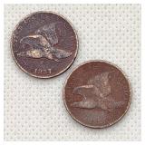 1857 & 1858 Flying Eagle Cents