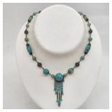 Vintage Neiger Style Necklace Turquoise Glass