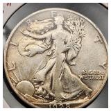 1928-S Walking Liberty Silver Half Dollar VF