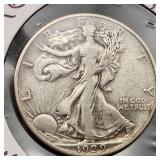 1929-D Walking Liberty Silver Half Dollar VF