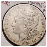 1890 Morgan Silver Dollar EF