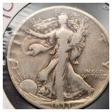 1933-S Walking Liberty Silver Half Dollar VF