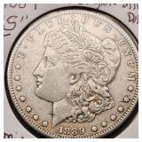 1889-S Morgan Silver Dollar EF+-AU