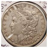 1890-S Morgan Silver Dollar EF+-AU