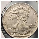 1936 Walking Liberty Silver Half Dollar MS60+