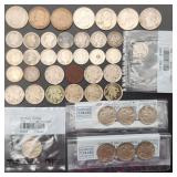 US Silver Quarters & Dimes 1887-1964 + Nickels