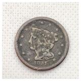 1851 Braided Hair HALF Cent