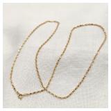 14K Gold Diamond Cut Rope Necklace