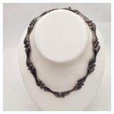 Unusual Silver Necklace with 'Bones' Links