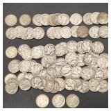 1917-60s Mercury & Roosevelt Silver Dimes (83)