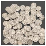 1940s Mercury Silver Dimes (100)