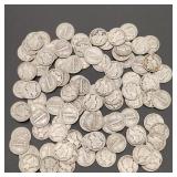 1930s-40s Mercury Silver Dimes (100)