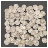 1940s Mercury Silver Dimes (100)