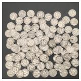 1940s Mercury Silver Dimes (100)