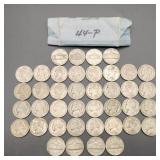 1944-P Wartime Silver Nickels (40)