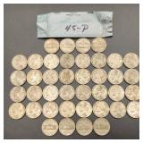 1945-P Wartime Silver Nickels (40)