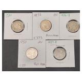 1935 to 1937 Buffalo Nickels Incl. D Mint