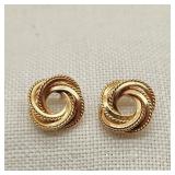 14K Gold Love Knot Pierced Earrings
