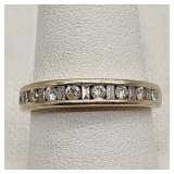 14K White Gold Ring with Diamonds