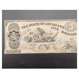 $5 1862 Baton Rouge Louisiana Treasury Note