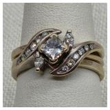 14K White Gold Diamond Ring Jacket Set