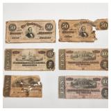 $5 to $50 Confederate States Notes