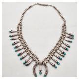 Vintage Navajo Squash Blossom Necklace