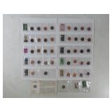 Collection of US Pennies & Accompanying Stamps
