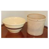 McCoy Banded Mixing Bowl And Crock
