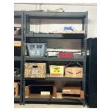Metal Storage Shelf and Contents