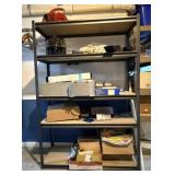 Metal Storage Shelf and Contents